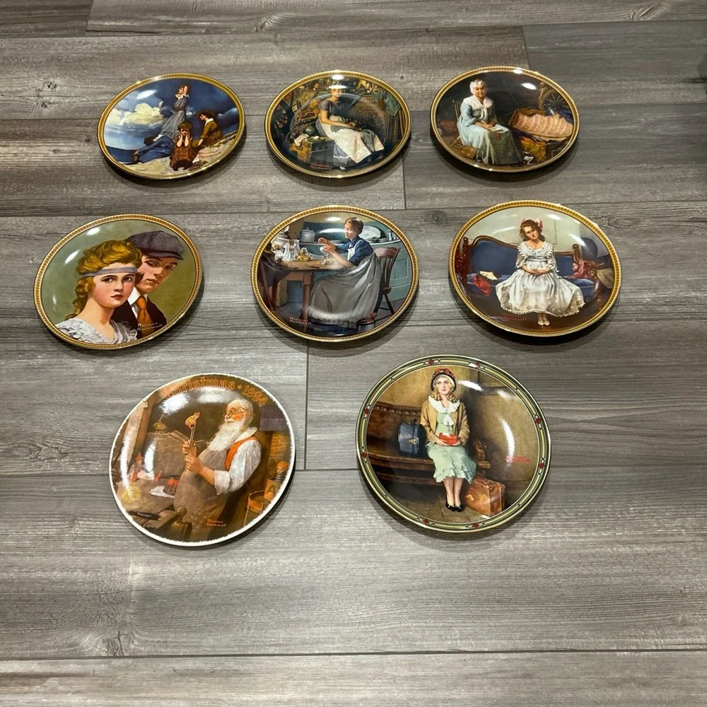 Norman Rockwell Lot of 8 Plates - Picture 2 of 15